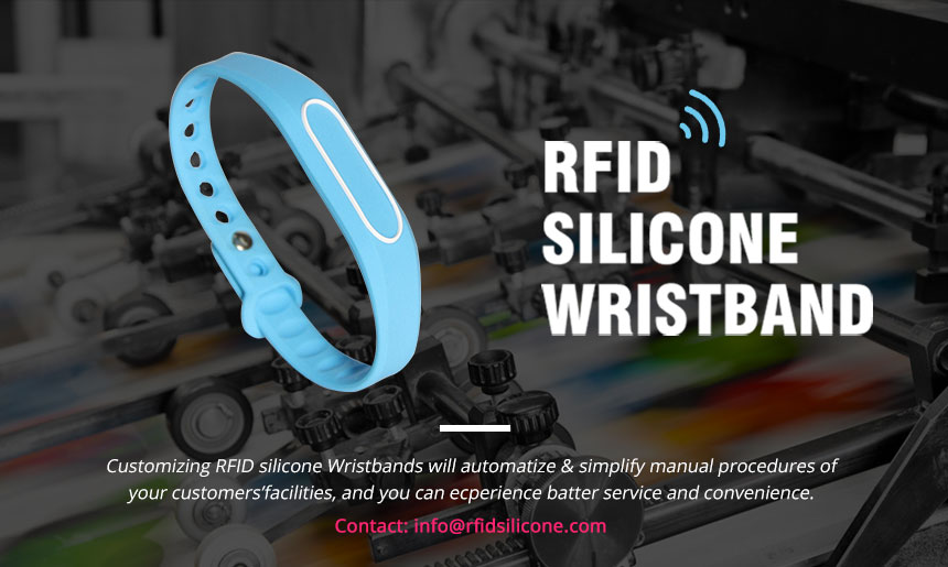Blue Silicone HF Wristbands With RFID Chips Blue Silicone HF Wristbands With RFID Chips