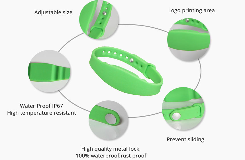 RS-AW028 Reusable Silicone 125KHz RFID Bracelet Details RS-AW028 Reusable Silicone 125KHz RFID Bracelet Details