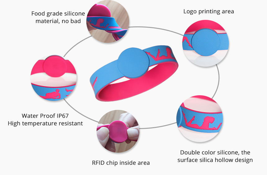 Debossed Logo NFC RFID Festival Wristbands RS-CW026 Details Debossed Logo NFC RFID Festival Wristbands RS-CW026 Details