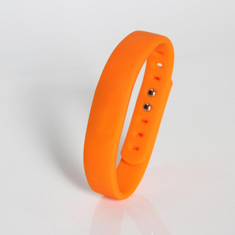 Wearable Orange Silicone Bracelets UHF RFID Wristband Tag