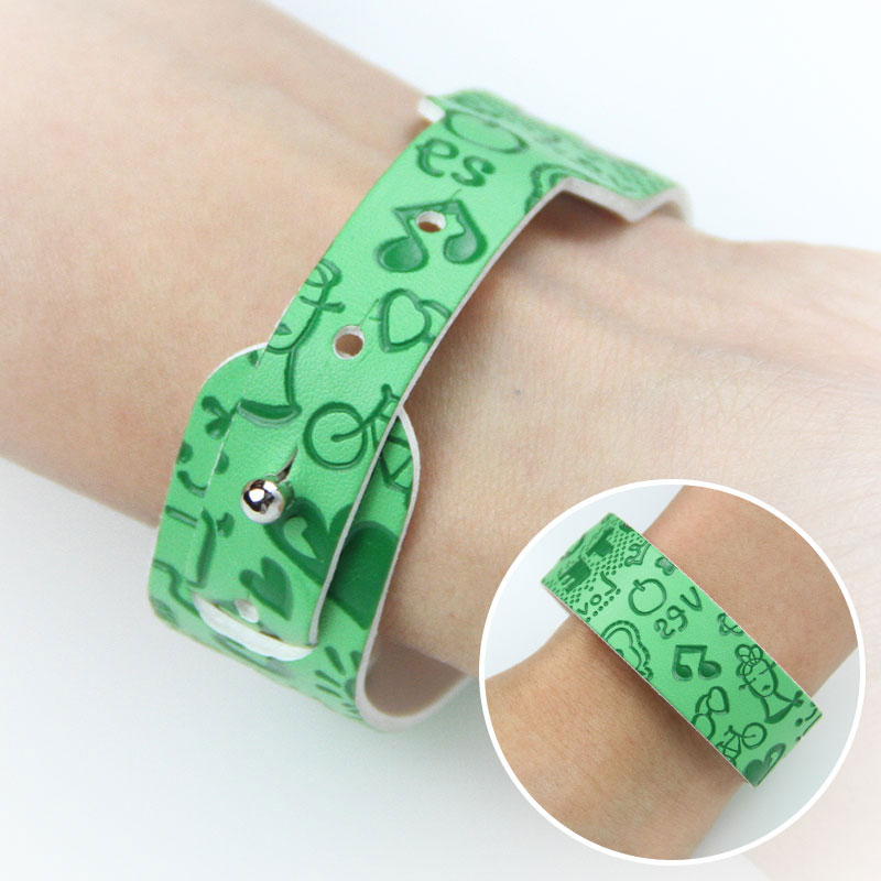 Embossed Printing RFID Leather Bracelet MIFARE&reg; RFID Wristband