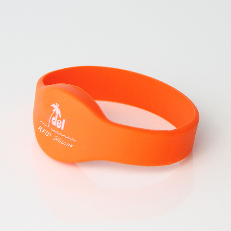 LF HF UHF Oval Head Silicone RFID Wristbands RS-CW001