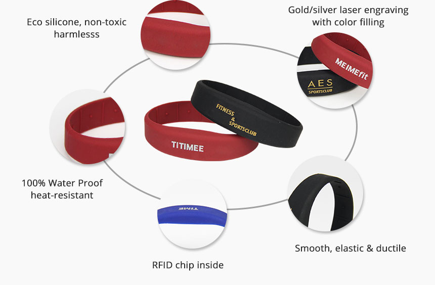 Rubber Gym RFID NFC Athletic Wristbands RS-CW011 Details Rubber Gym RFID NFC Athletic Wristbands RS-CW011 Details