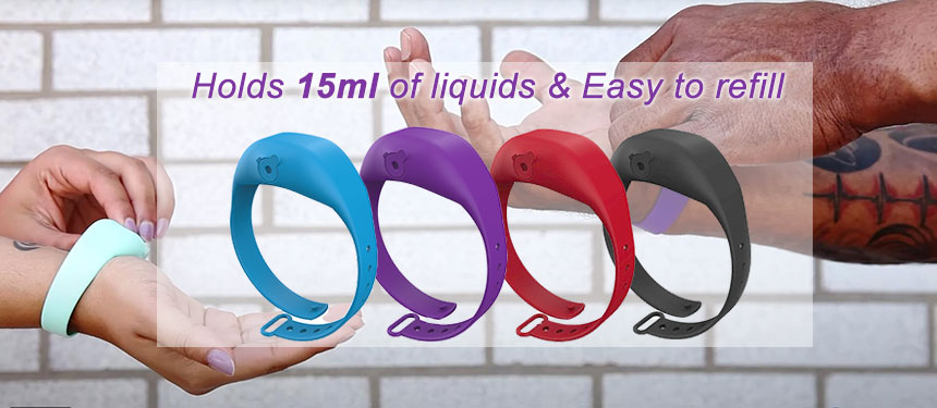 Custom Multicolor Adjustable Silicone Sanitizer Wristband RS-SW001 Custom Multicolor Adjustable Silicone Sanitizer Wristband RS-SW001