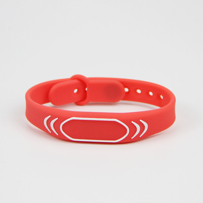 Plug-in locking RFID Sport Silicone Wristbands HF RFID Bracelet 