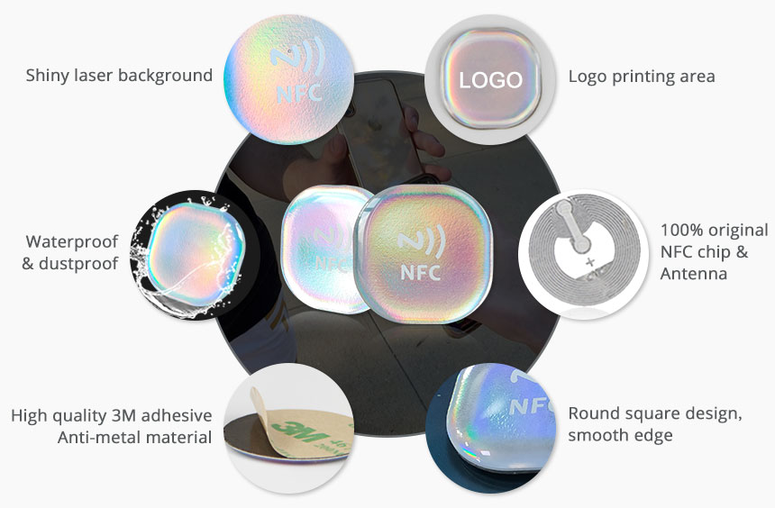 Details of Waterproof NFC Social Tag Smart Phone NFC Epoxy Stickers Details of Waterproof NFC Social Tag Smart Phone NFC Epoxy Stickers