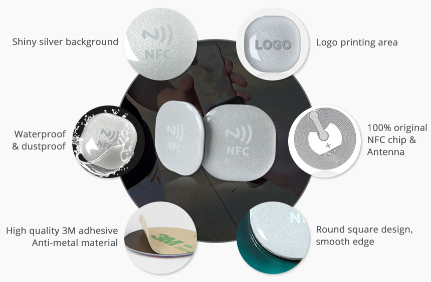 Details of 30mm Anti-Metal 3M NFC Tags in rigid PVC with Tough Details of 30mm Anti-Metal 3M NFC Tags in rigid PVC with Tough