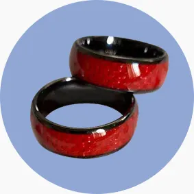Red NFC RFID Carbon Fiber Finger Rings Red NFC RFID Carbon Fiber Finger Rings