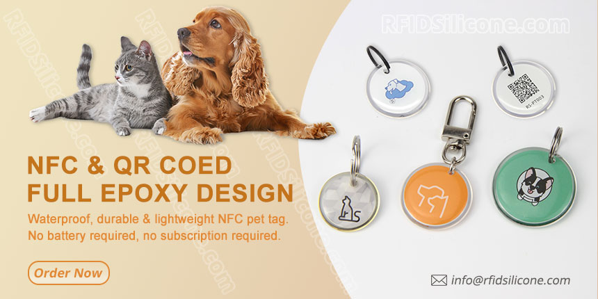 Customized Full Epoxy Pet NFC Tag QR Code ID Tag Customized Full Epoxy Pet NFC Tag QR Code ID Tag