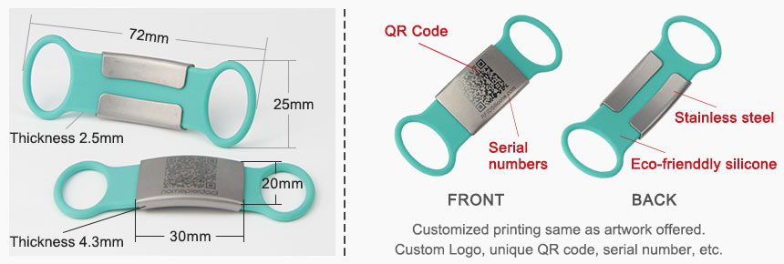 Size of QR Code Dog Tag Engraved Metal Pet Tag RS-PT005
