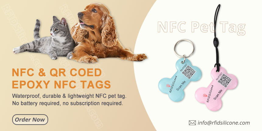 Custom Bone Shaped Double Sided Epoxy NFC Pet Tag Custom Bone Shaped Double Sided Epoxy NFC Pet Tag