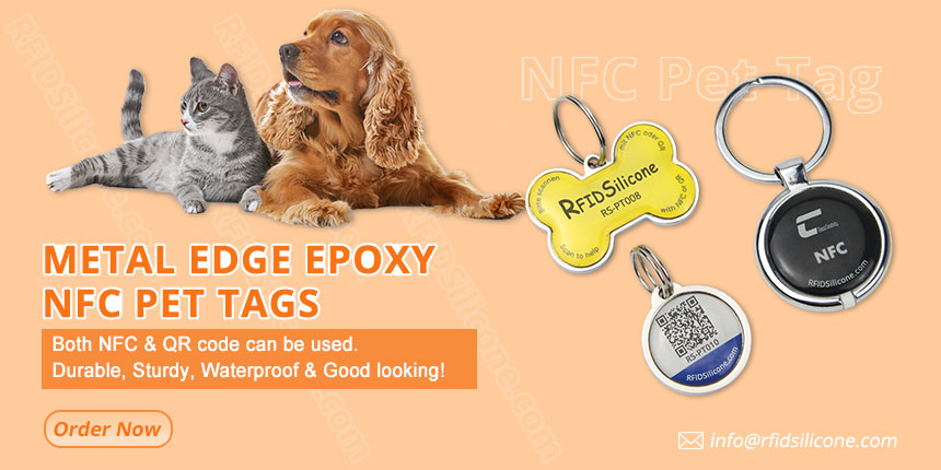 Custom Best NFC Dog Tag with Full Metal Edge Bone Shape - RFIDSilicone Custom Best NFC Dog Tag with Full Metal Edge Bone Shape - RFIDSilicone