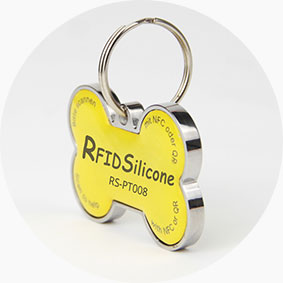Customized metal edge epoxy NFC Dog Tag Customized metal edge epoxy NFC Dog Tag
