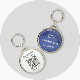 Customized Metal Edge NFC Smart Dog Tag QR Code Tag Customized Metal Edge NFC Smart Dog Tag QR Code Tag