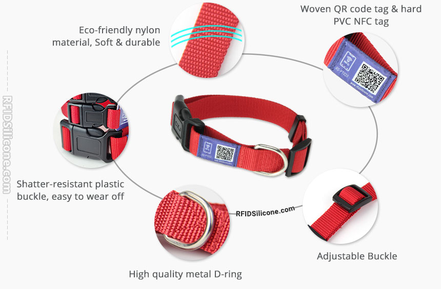 Details of Customized Fabric NFC tags RFID Dog Collar RS-PT020 Details of Customized Fabric NFC tags RFID Dog Collar RS-PT020