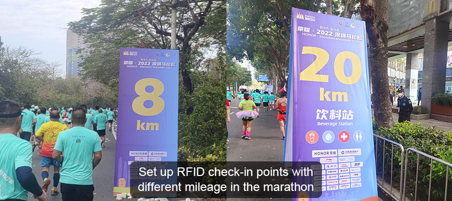 Set up RFID check-in points with different mileage in the marathon Set up RFID check-in points with different mileage in the marathon
