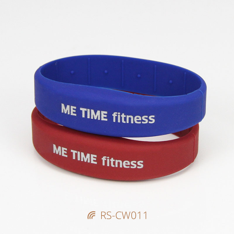 Gold Silver Laser Color In Rubber RFID NFC Athletic Wristbands