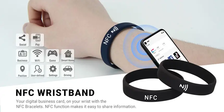 Custom NFC Silicone Wristbands Digital Social Bracelet Custom NFC Silicone Wristbands Digital Social Bracelet