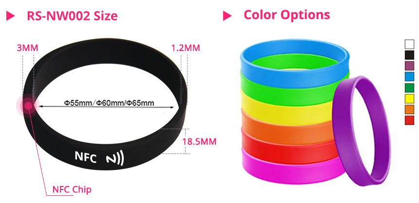 RFID NFC silicone wristband RS-NW002 as thin as 1.2MM RFID NFC silicone wristband RS-NW002 as thin as 1.2MM