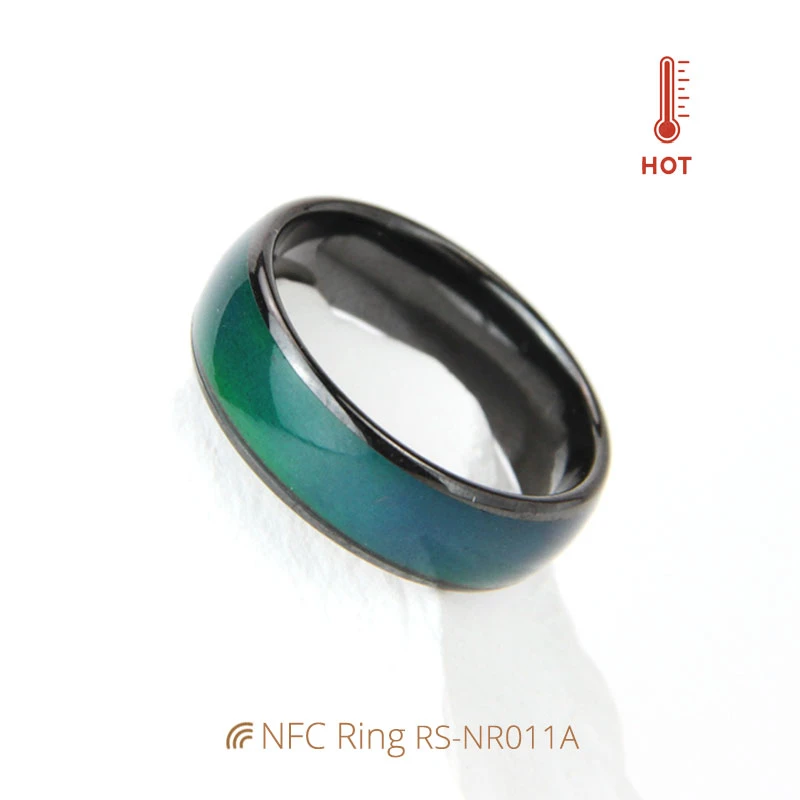 Custom Smart NFC Chip Ring Temperature Sensing Color Change