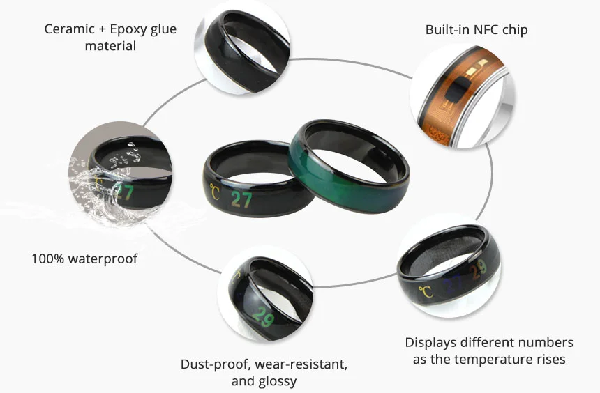 Details of RS-NR011B NFC Digital Smart Ring Body Temperature Sensing Number Change Details of RS-NR011B NFC Digital Smart Ring Body Temperature Sensing Number Change
