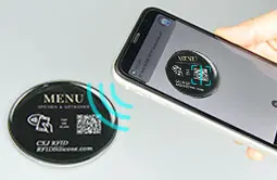 Simply tap on the Epoxy Menu NFC tag or scan its QR code Simply tap on the Epoxy Menu NFC tag or scan its QR code