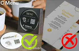Epoxy Menu NFC tag reduces cost and paper waste Epoxy Menu NFC tag reduces cost and paper waste