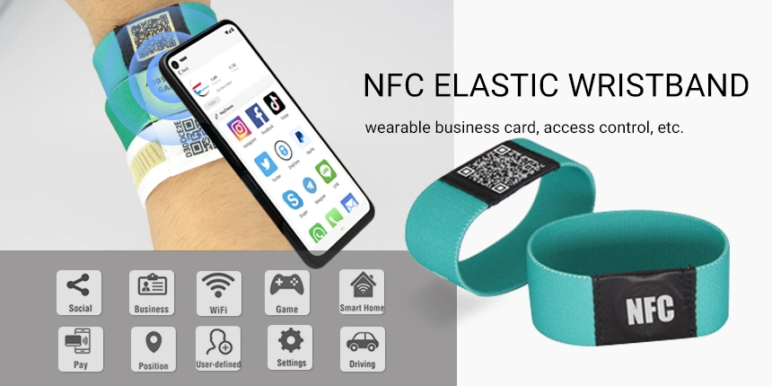 Custom NFC Bracelet NTAG213 Elastic Fabric Wristbands Custom NFC Bracelet NTAG213 Elastic Fabric Wristbands