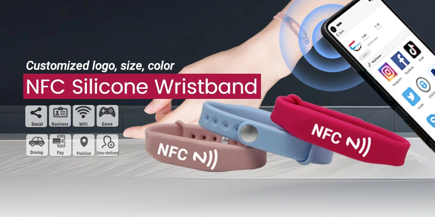 Adjustable NFC Rubber Wristbands NTAG213 HF Bracelets Adjustable NFC Rubber Wristbands NTAG213 HF Bracelets
