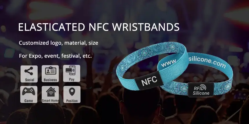 13mm/15mm Wide Elasticated NFC Bands Motivational Wristbands 13mm/15mm Wide Elasticated NFC Bands Motivational Wristbands