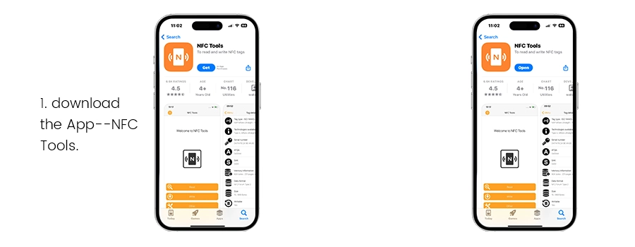 1. Download the free "NFC Tools" app and open it. 1. Download the free "NFC Tools" app and open it.
