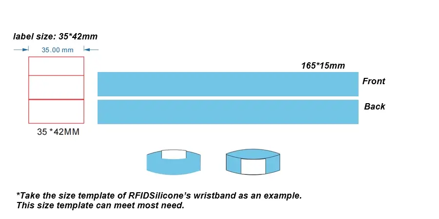 The size template of RFIDSilicone's wristband as an example. The size template of RFIDSilicone's wristband as an example.