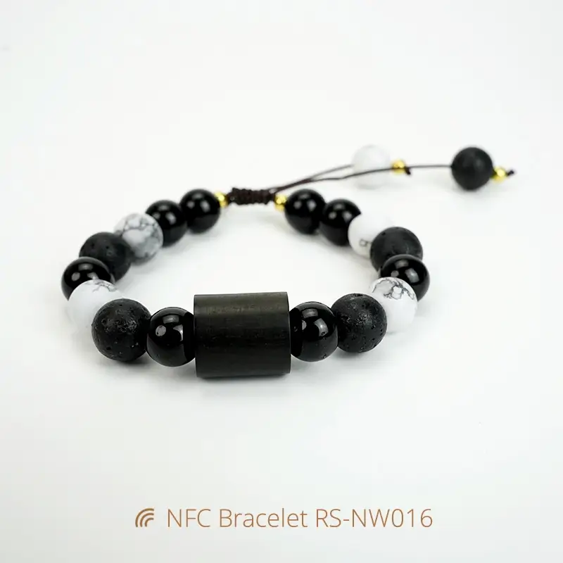 Adjustable NFC Chip Bracelet Daily Bible Stone Wristbands