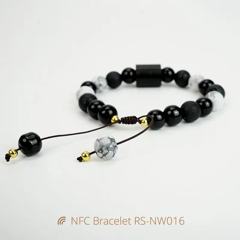 Adjustable NFC Chip Bracelet Daily Bible Stone Wristbands