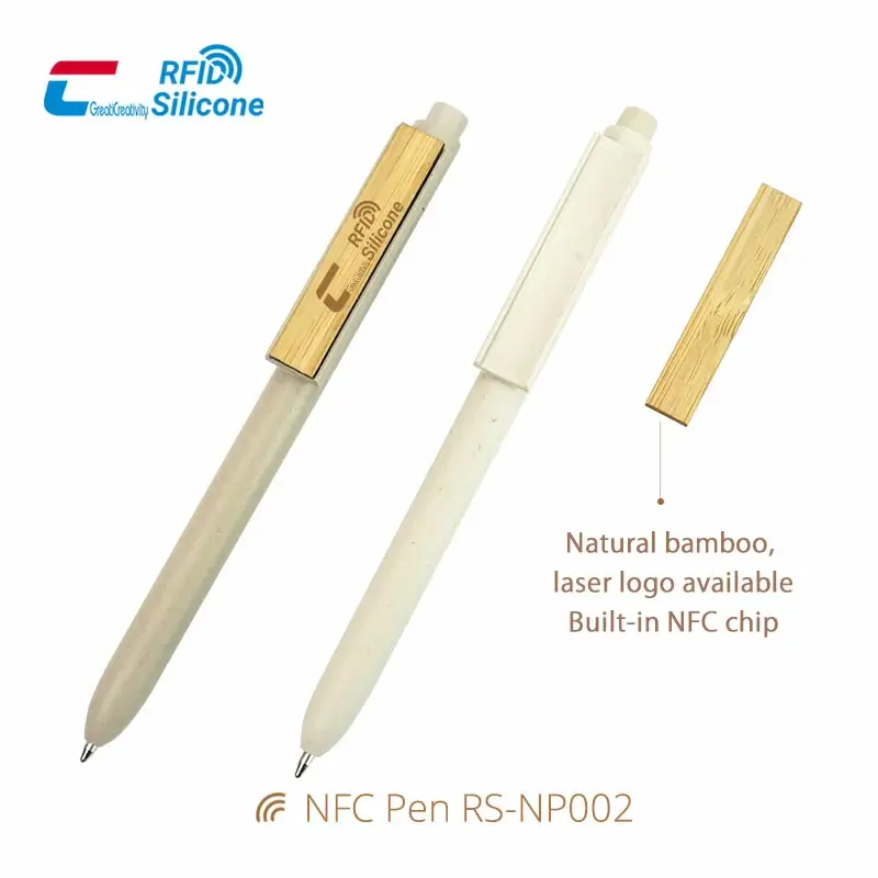 Bamboo Fiber NFC Scribe Pen Push NFC Ballpoint Pen