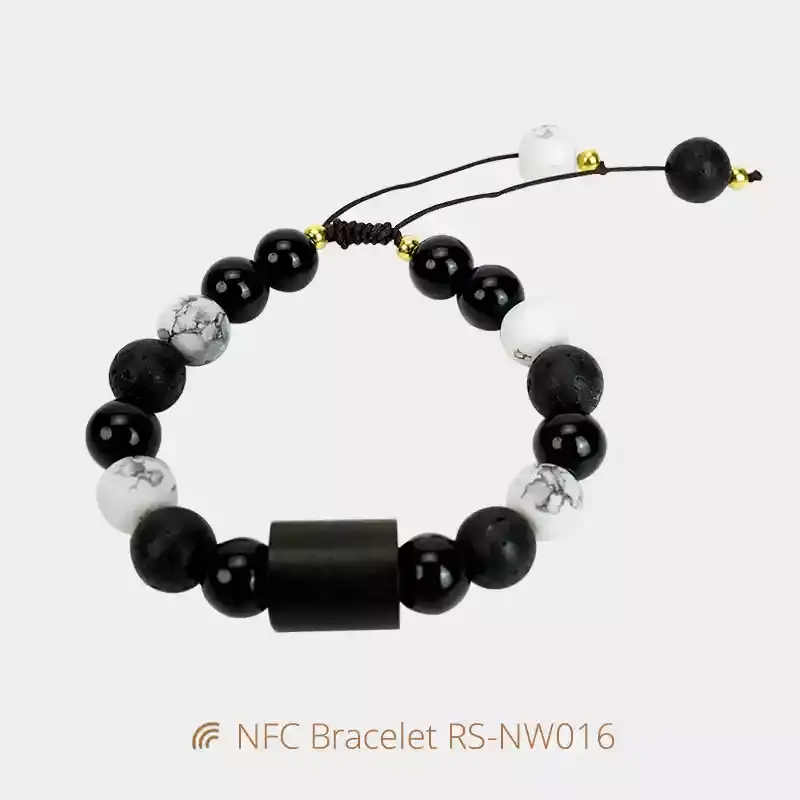Adjustable NFC Chip Bracelet Daily Bible Stone Wristbands