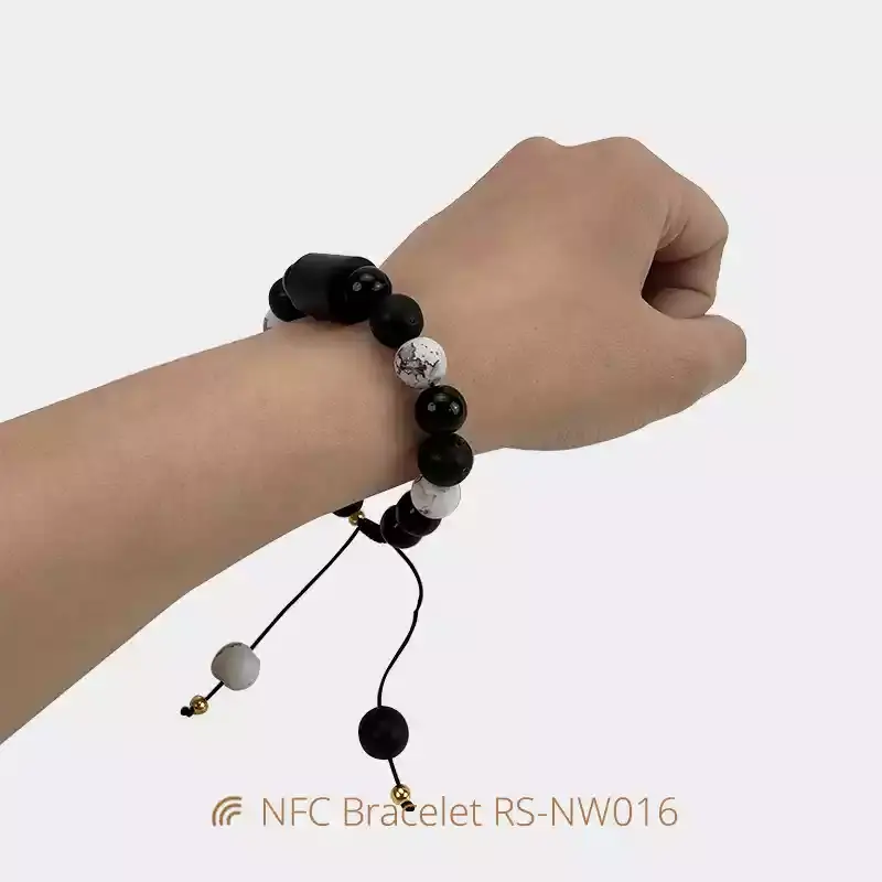 Adjustable NFC Chip Bracelet Daily Bible Stone Wristbands