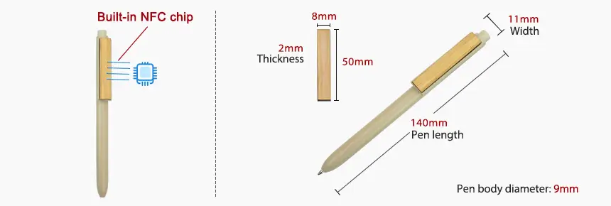 Size & design of RFIDSilicone Smart NFC Scribe Pen RS-NP002 Size & design of RFIDSilicone Smart NFC Scribe Pen RS-NP002