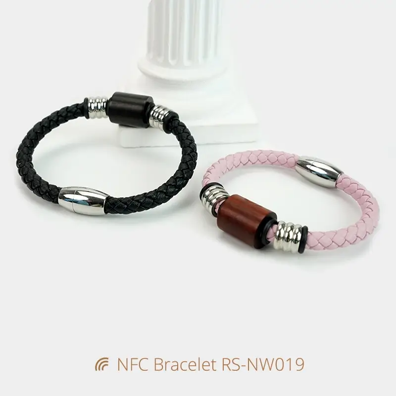 Magnetic Leather Bible Verse Scan Bracelet NFC Wristbands