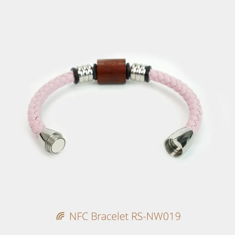 Magnetic Leather Bible Verse Scan Bracelet NFC Wristbands