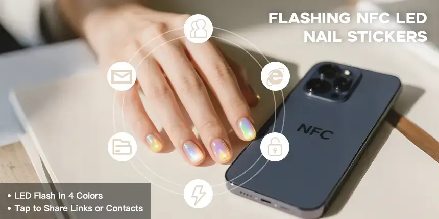 Flashing NFC Led Nail Stickers FPC Nail Chip Tags RS-NN001 Flashing NFC Led Nail Stickers FPC Nail Chip Tags RS-NN001