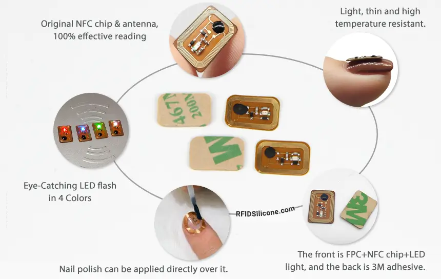 Product Details of NFC LED Nail Stickers RS-NN001 Product Details of NFC LED Nail Stickers RS-NN001