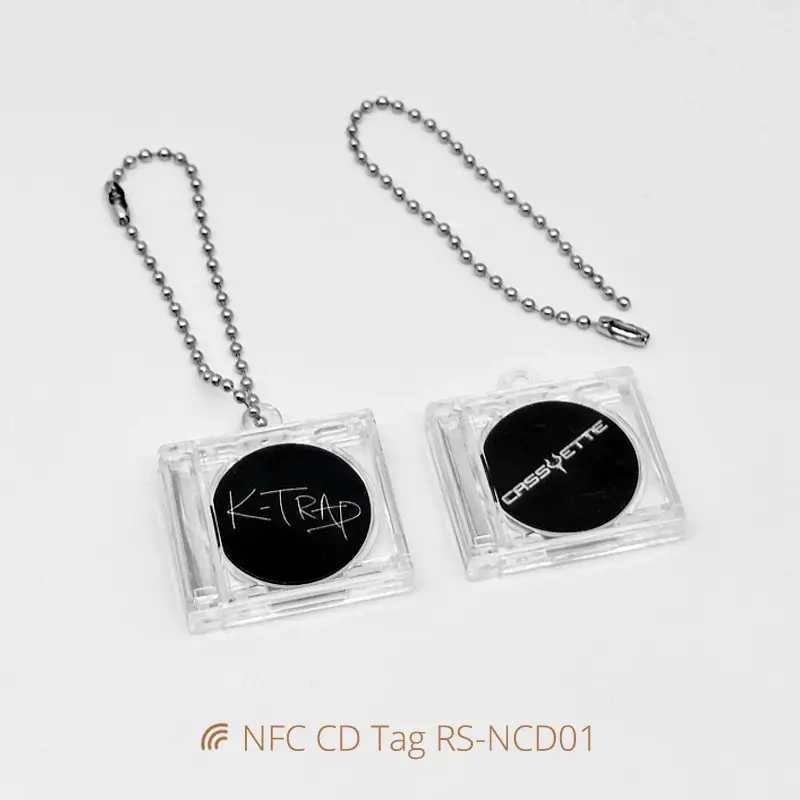 Music NFC Mini CD Tag Acrylic CD Case NTAG213 Keychains