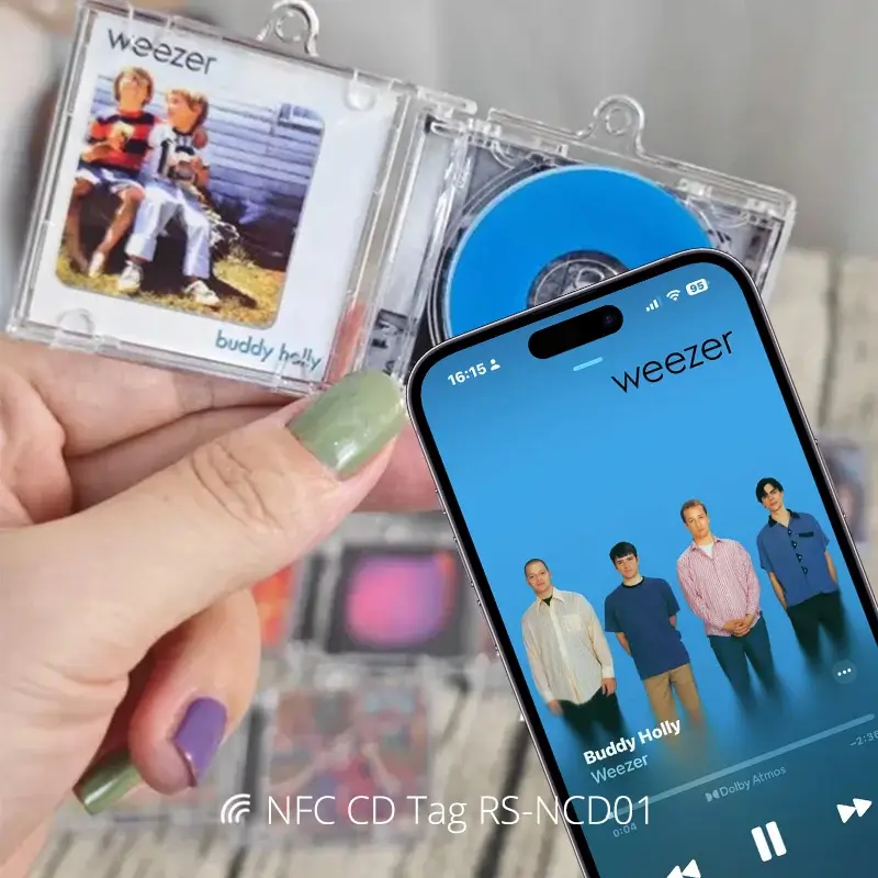 Music NFC Mini CD Tag Acrylic CD Case NTAG213 Keychains