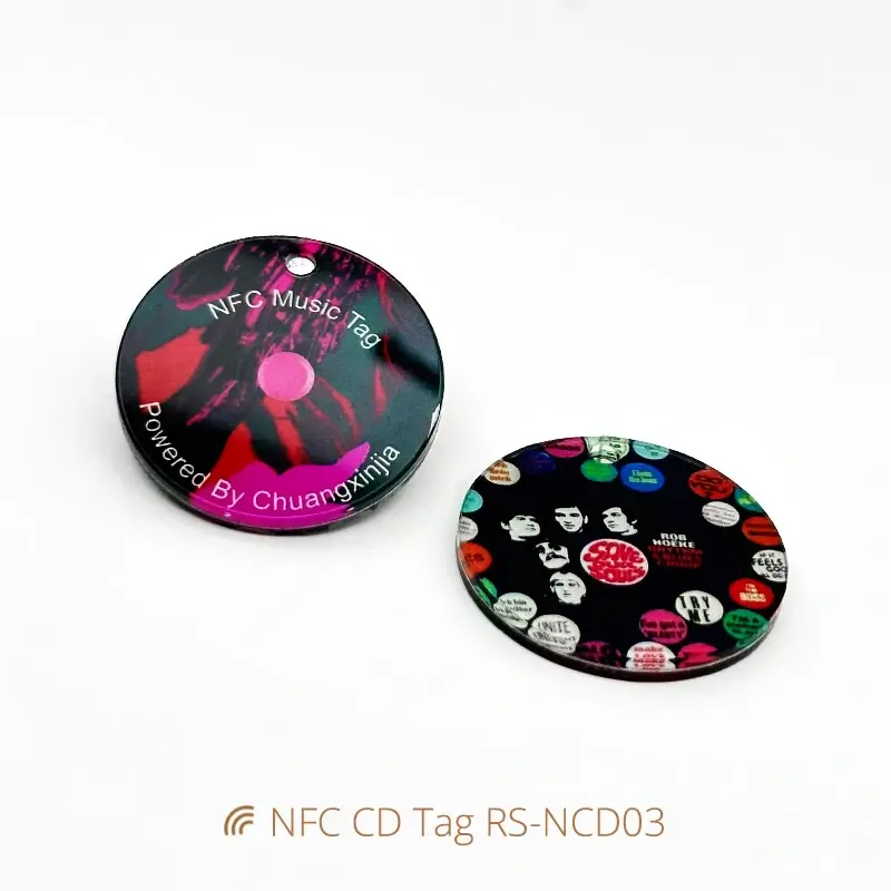 Dia 40mm Acrylic NFC Music Tag NFC Album CD Keychains
