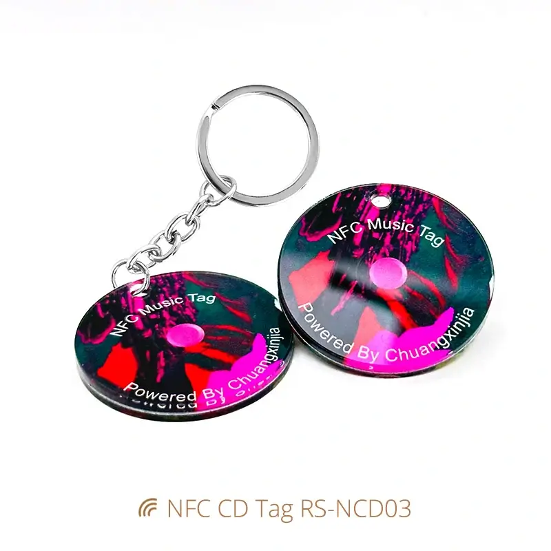 Dia 40mm Acrylic NFC Music Tag NFC Album CD Keychains