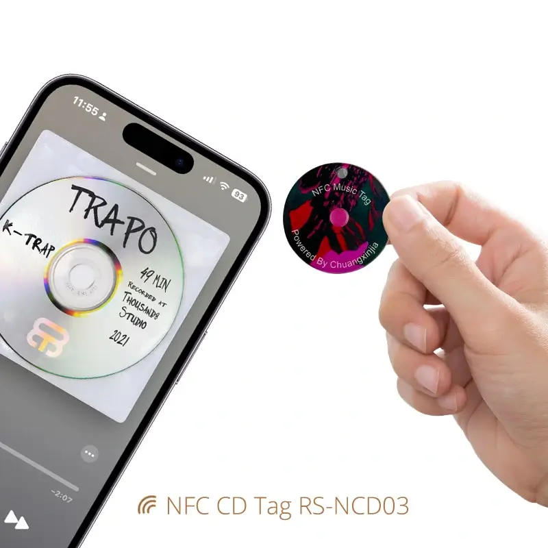 Dia 40mm Acrylic NFC Music Tag NFC Album CD Keychains