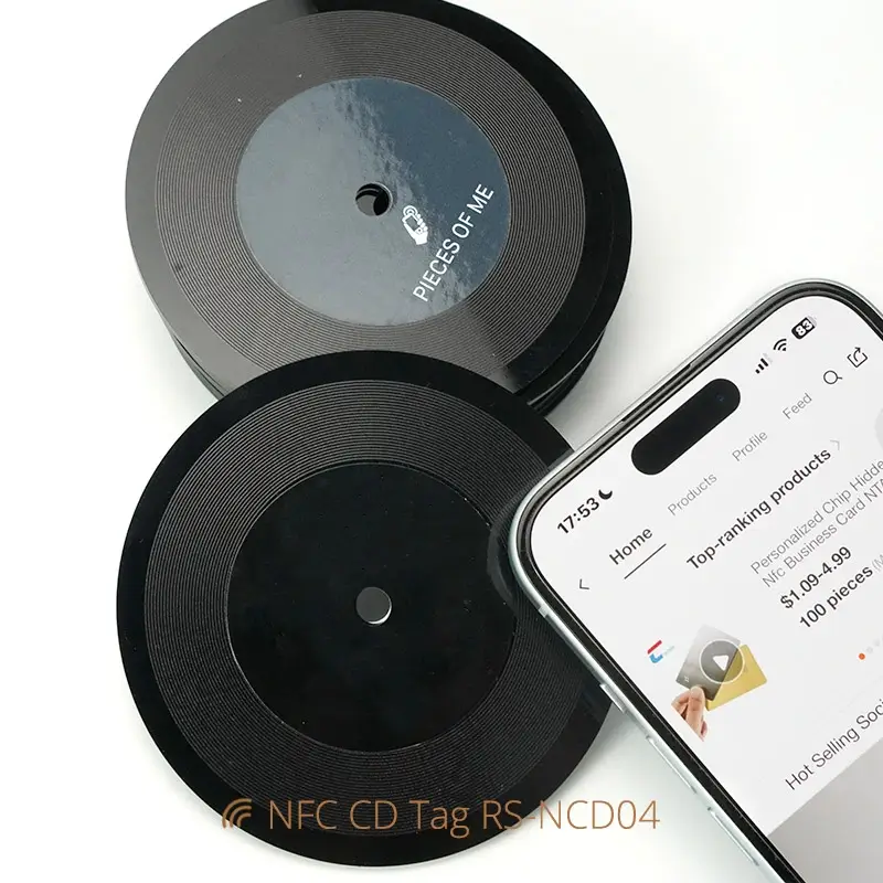 Dia 80mm Acrylic NFC Disc Vinyl Records NFC Music Card