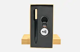 NFC pen + key fob NFC exquisite gift box set. NFC pen + key fob NFC exquisite gift box set.
