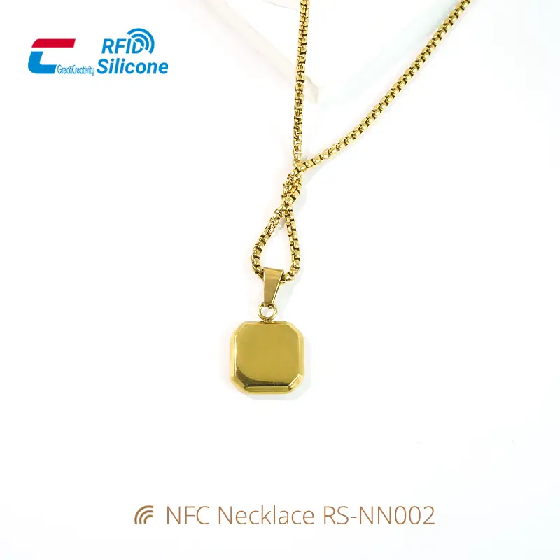 Stylish NFC Necklace Stainless Steel & Turquoise Pendant